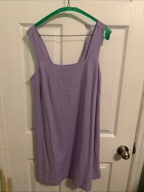 Eddie Bauer Sleeveless Linen Lavender A-Line Dress
